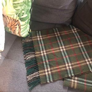 Cashmere Green Tartan Burberry Scarf